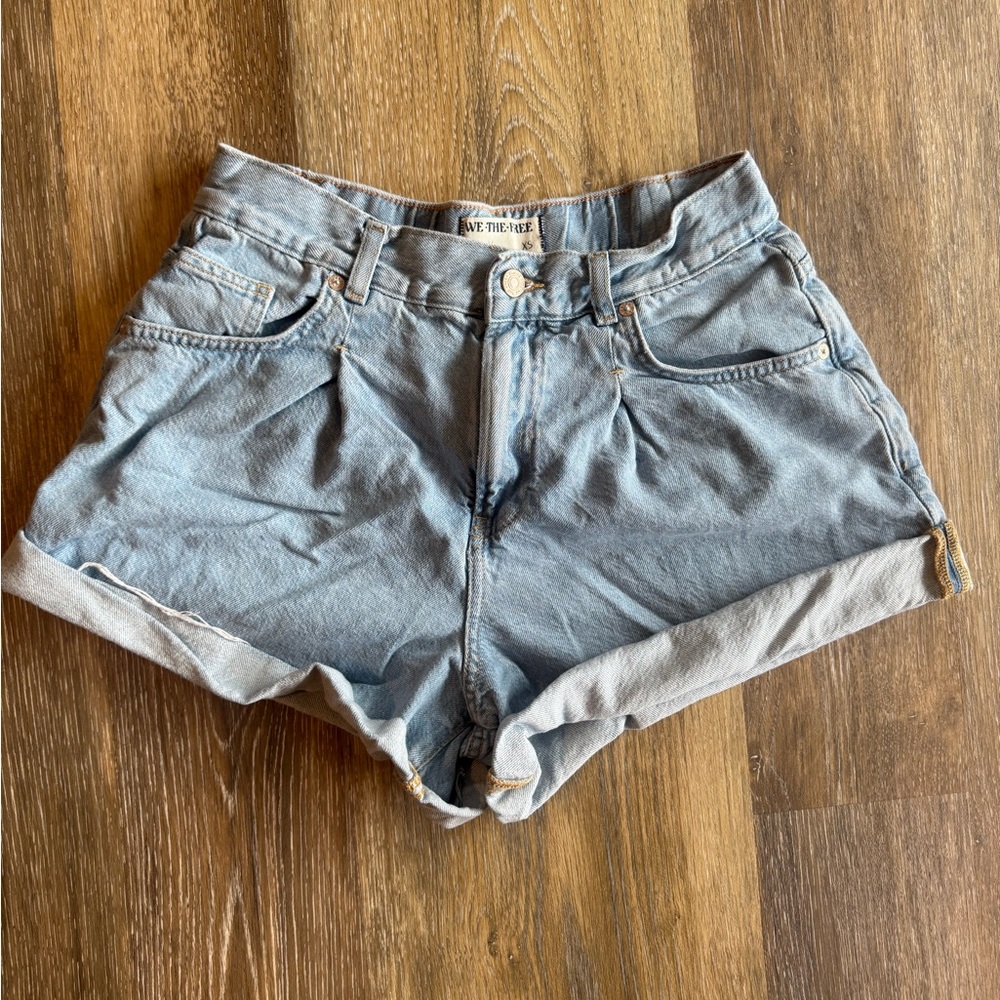 We The Free Light Blue Jean Shorts